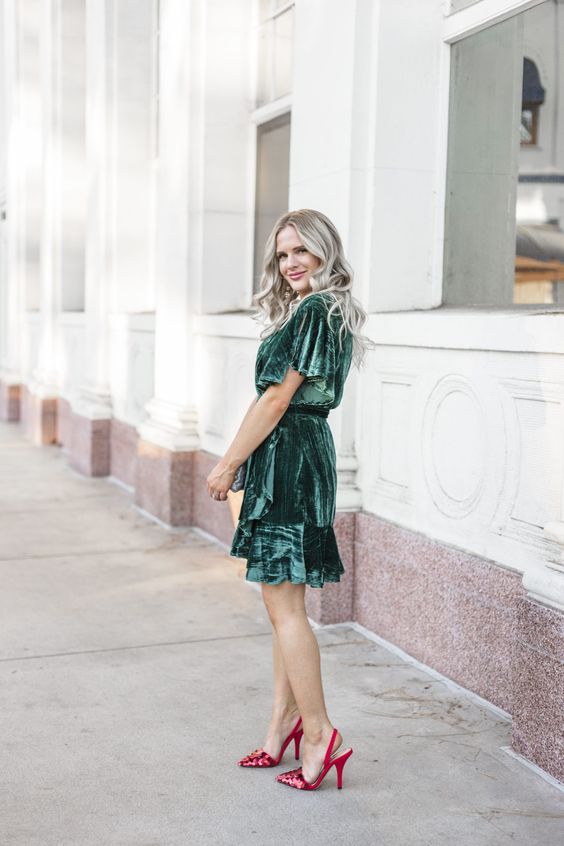 COLOUR COMBO EMERALD GREEN & RED Miss Rich