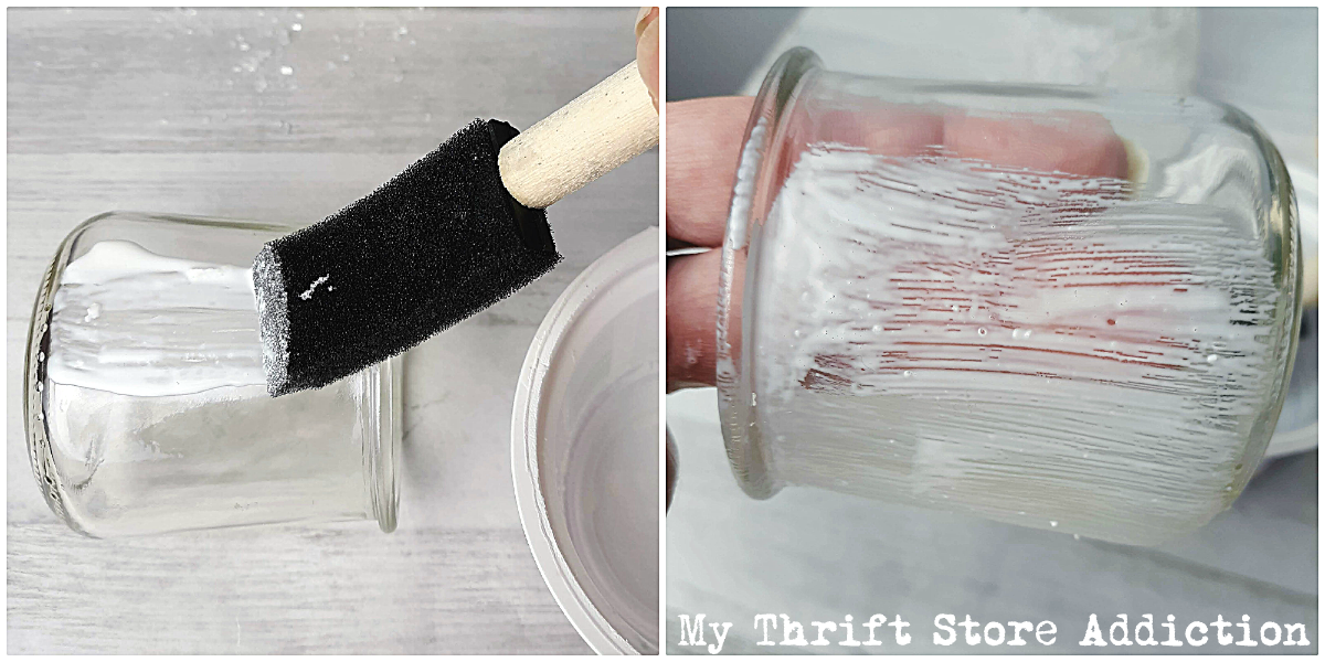 DIY frosted candle holders