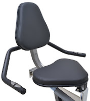 Adjustable padded seat with backrest support & pulse grip heart-rate sensors in handlebars