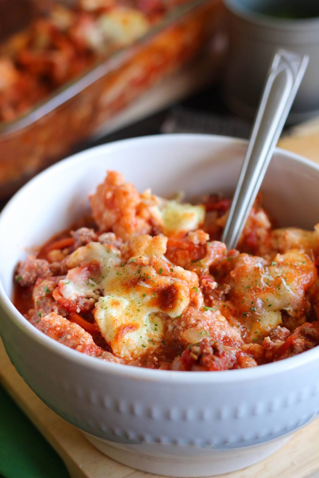 Baked Cauliflower Ziti {KetoFriendly}
