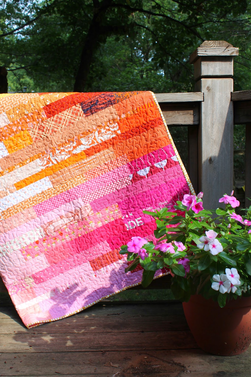 Teaginny Designs Scrappy Improv Strip Quilt