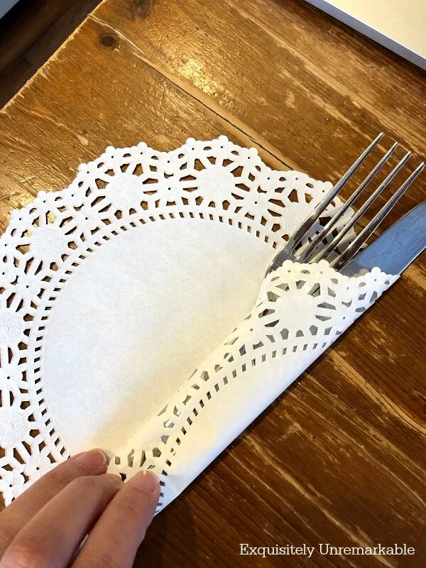 Rolling Silverware In A Doily