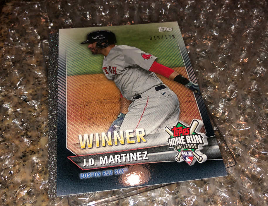 Card Buzz 2021 Topps Home Run Challenge prize card J.D. Martinez