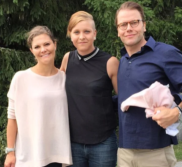 Pregnant Crown Princess Victoria of Sweden and her husband, Prince Daniel with their daughter, Princess Estelle