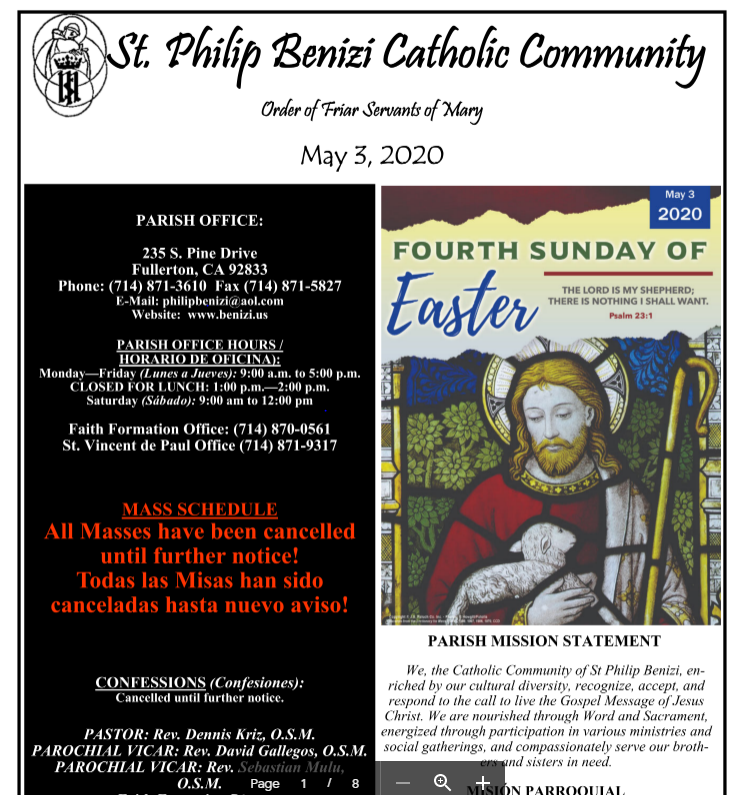Sunday, May 3 BULLETINS