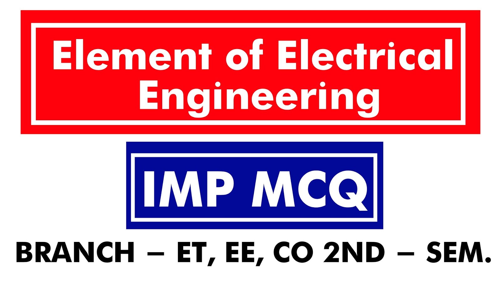 22215 Elements of Electrical Engineering MCQs with Answers MSBTE I