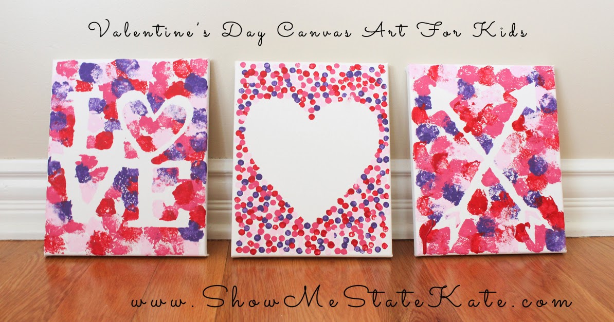 Show Me State Kate: Valentine's Day Canvas Art for Kids-Great Valentine