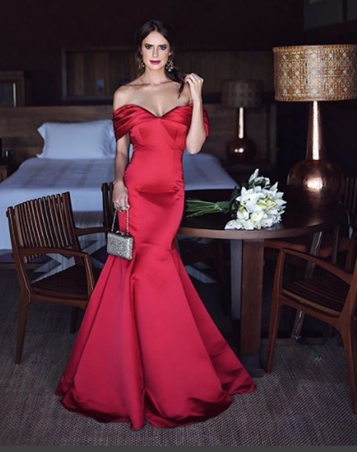 vestido longo de gala vermelho