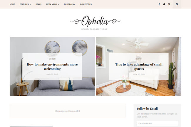 Ophelia Blogger Template