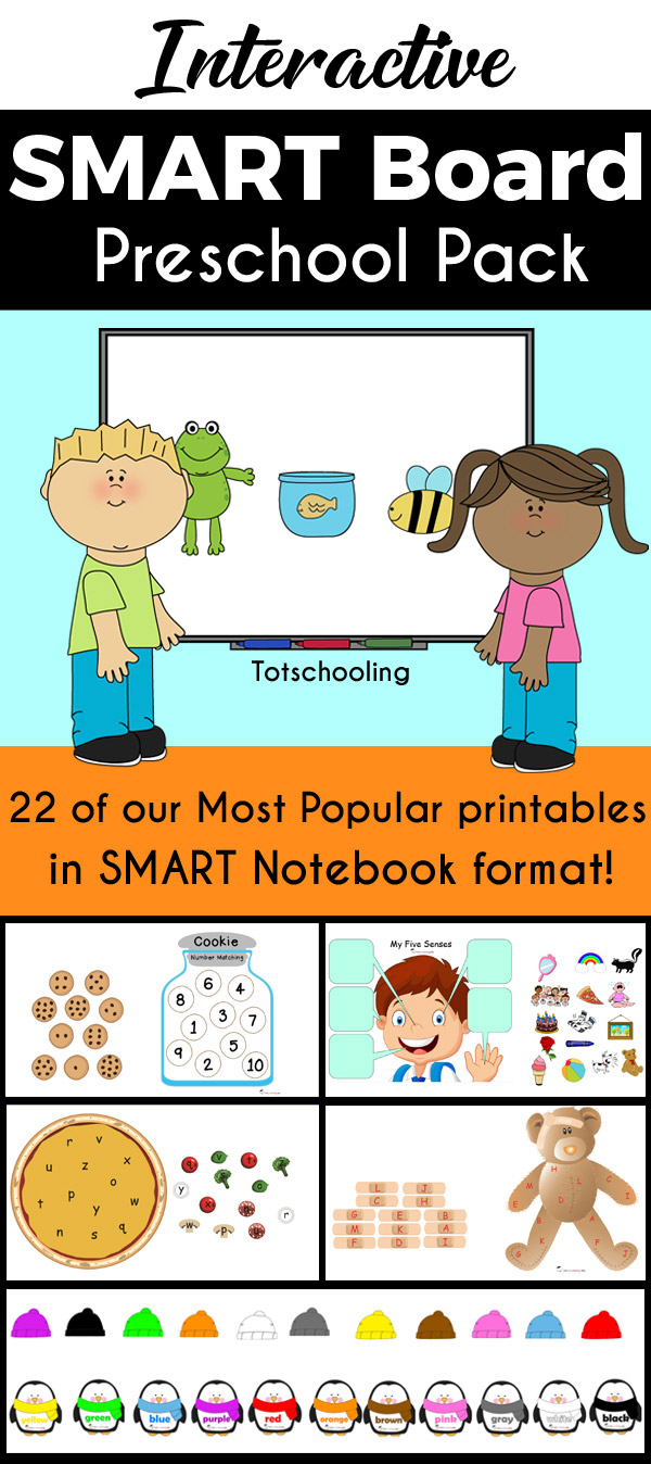 Take classroom learning to the next level with these fun and engaging SMARTboard games for preschoolers! Students will love these interactive touch-screen activities based on popular printables! Featuring activities that teach alphabet, letter sounds, numbers, counting, colors, shapes, rhyming, nursery rhymes, science, animals and community!