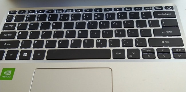 A chiclet keyboard of Acer Aspire 5 A514-52G laptop.