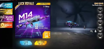 Free Fire Redeem Code 2021 Today For M14 Egg Hunter New Weapon Royale