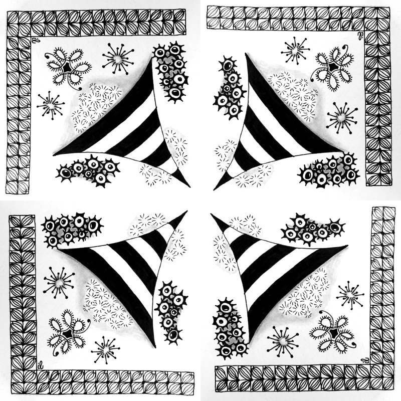 Zentangle Zoo Joey's challenge 54 tangle a border