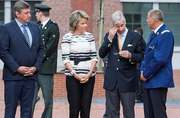King Philippe and Queen Mathilde of Belgium visited the police station in the Charleroi city center.