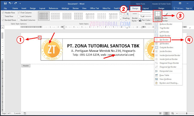 Tutorial Membuat KOP Surat Resmi Kantoran di Word 2 Logo