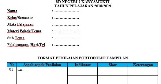 Contoh Penilaian Portofolio Matematika Sd Kelas 6 - Ilmu Pelajaran