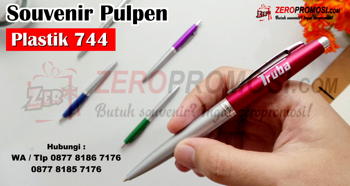 Jual Souvenir Pulpen Promosi Pen 744 Termurah, Pulpen Pen Pena Promosi tipe 744 Polos, Souvenir Pulpen Plastik 744 Polos custom