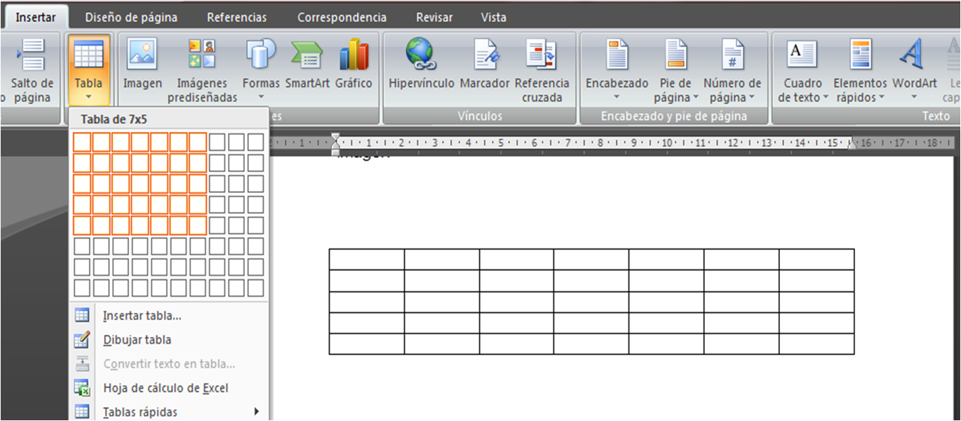 informatica Tablas.