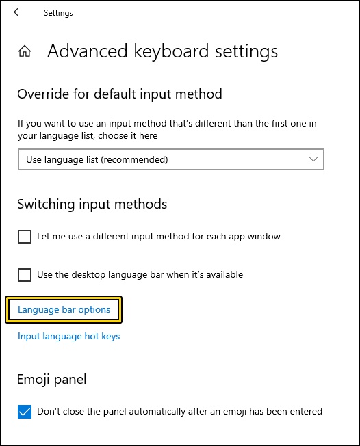 حل مشكلة عدم تغير اللغة عند الضغط على الاختصار alt+shift