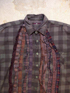 REBUILD BY NEEDLES "Ribbon Flannel Shirt - Indigo Dye & Black Dye" Fall/Winter 2015 SUNRISE MARKET