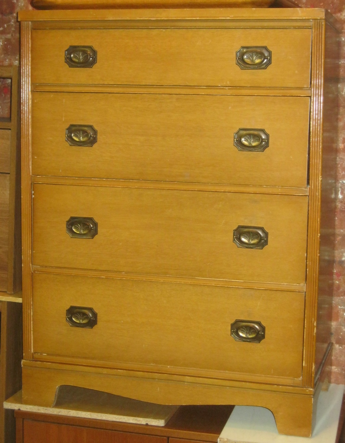 Uhuru Furniture & Collectibles Small Blonde Mahogany Chest SOLD