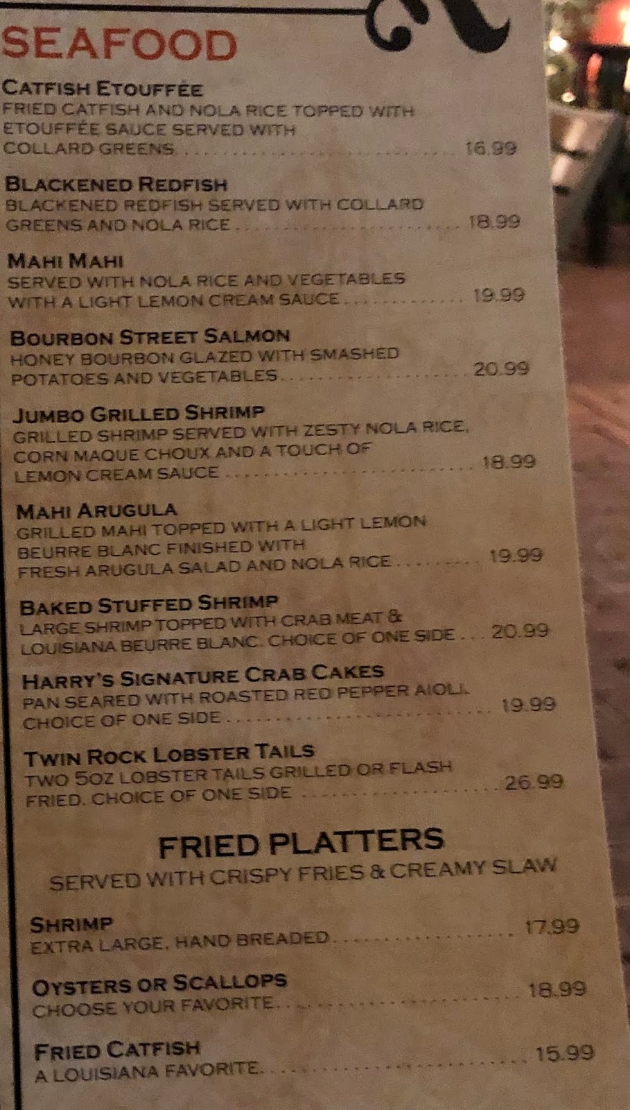 GREAT EATS HAWAII HARRY'S SEAFOOD, BAR AND GRILLE ST. AUGUSTINE, FLORIDA