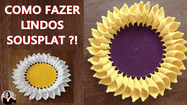 Como fazer lindos sousplat em crochê (sunflower or daisy sousplat)