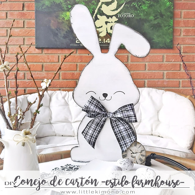 Conejo Blanco de Pascua estilo farmhouse