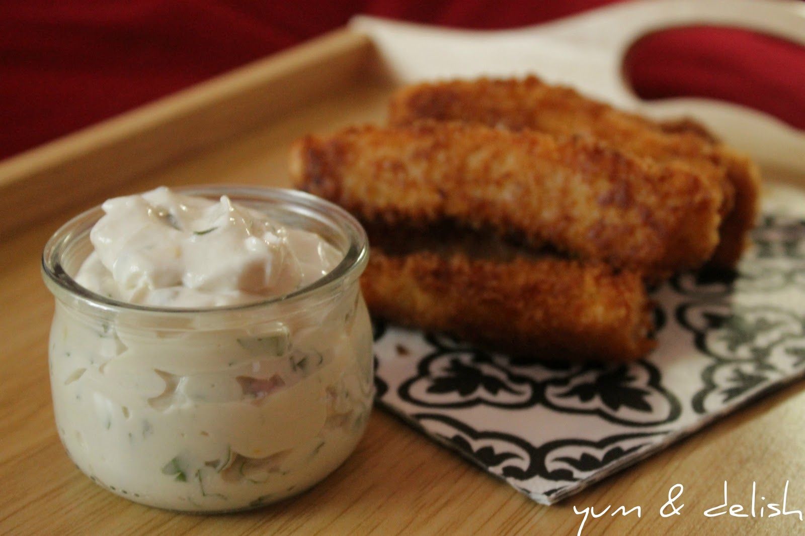Yum & Delish Crispy Fried Fish with Mayo Tahini Dip
