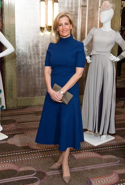 Countess Sophie attended the Mencap charity Lunch at Sheraton Park Lane Hotel. Countess wore Alexander McQueen midi dress Prada pumps