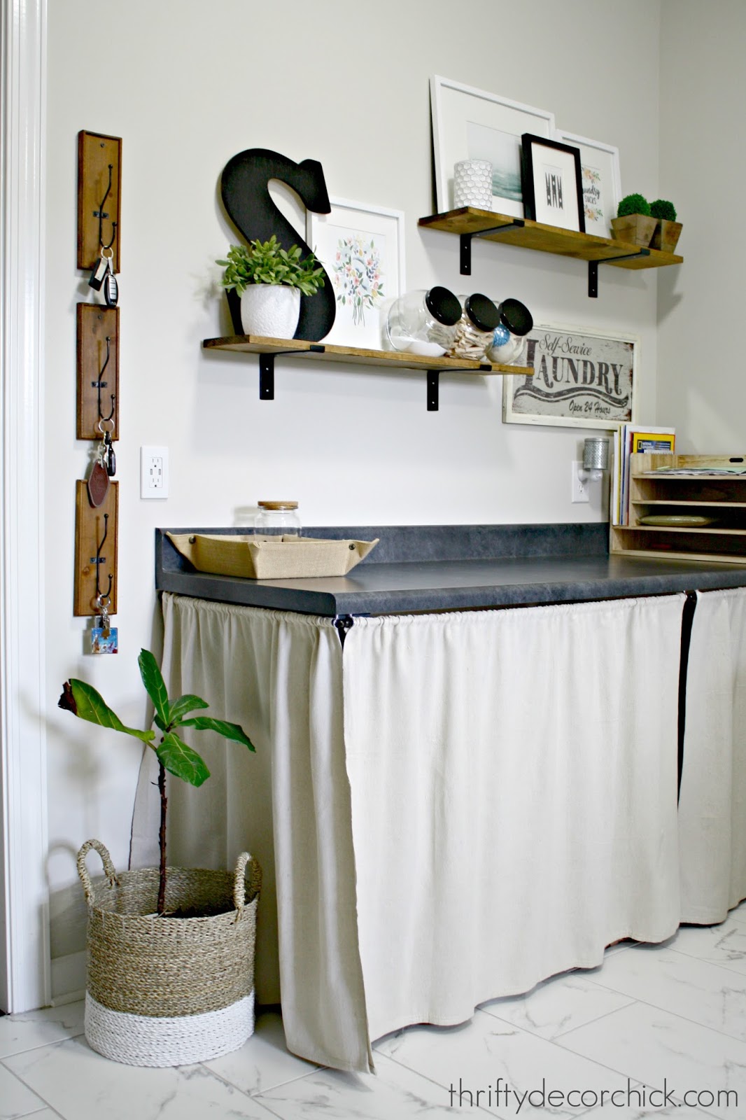 Mud room command center with USB outlet