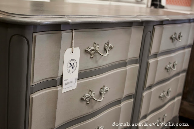 Southern Revivals | French Provincial Chalk Painted Gray Dresser Redo