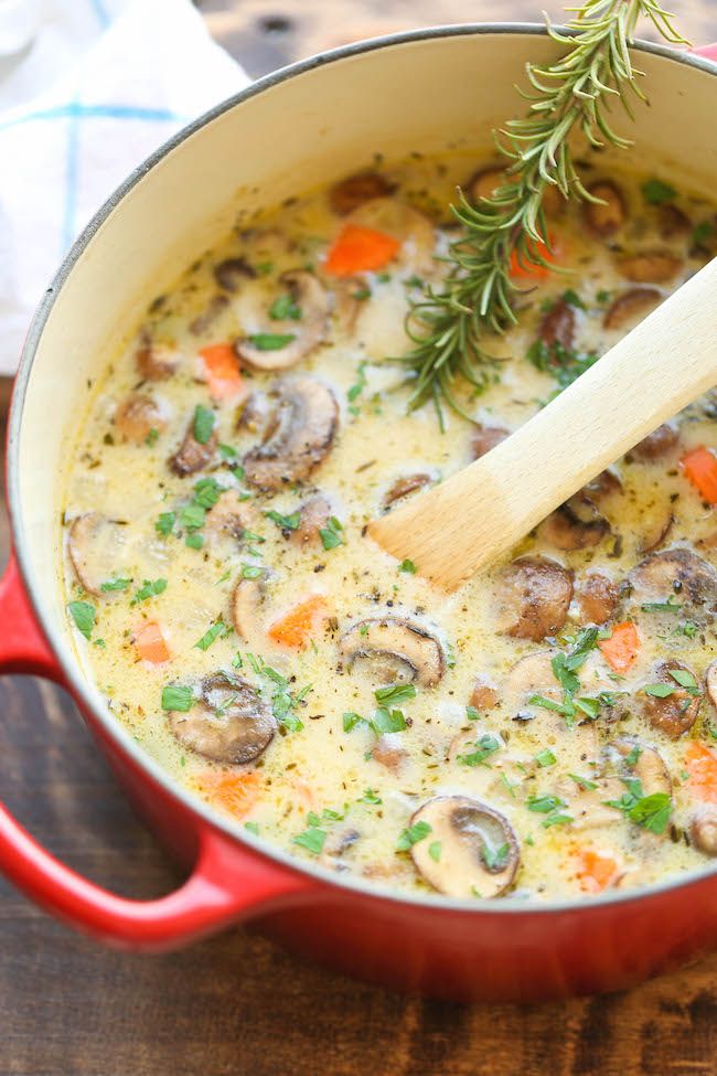 CREAMY CHICKEN AND MUSHROOM SOUP #mushroom #vegan #vegetarian #soup #cauliflower