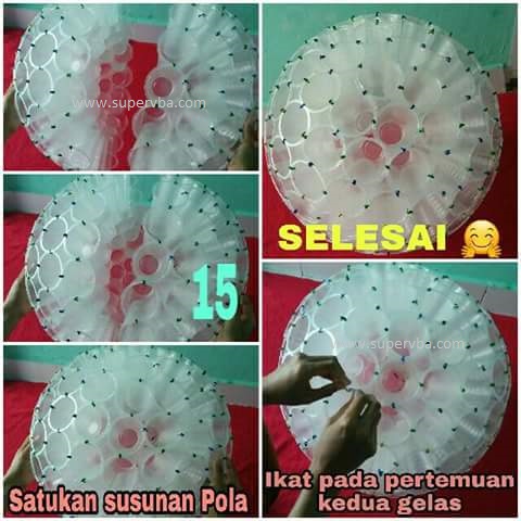 Cara Membuat Lampion Gelas Aqua
