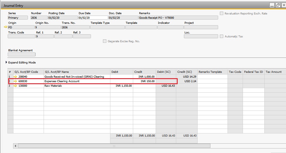 SAP Business One Knowledge Manage Freight Charges in Purchasing Document