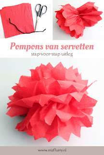 DIY: Grote papieren pompons van servetten maken