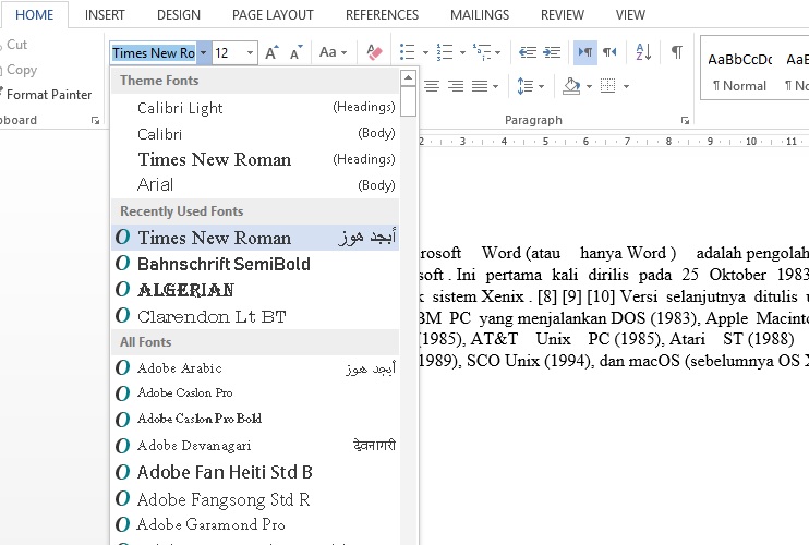 Font di word berubah jadi italic semua