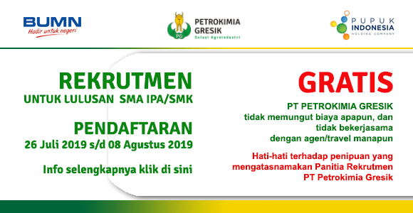 Lowongan Kerja Pt Petrokimia Gresik Tahun 2019 Untuk Lulusan Sma Ipa Smk Idn Paperplane