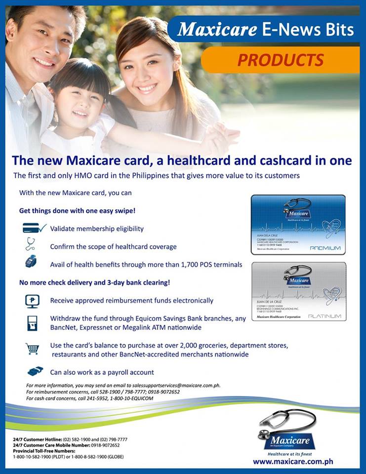 Maxicare Healthcare The new Maxicare card, a healthcard and cashcard