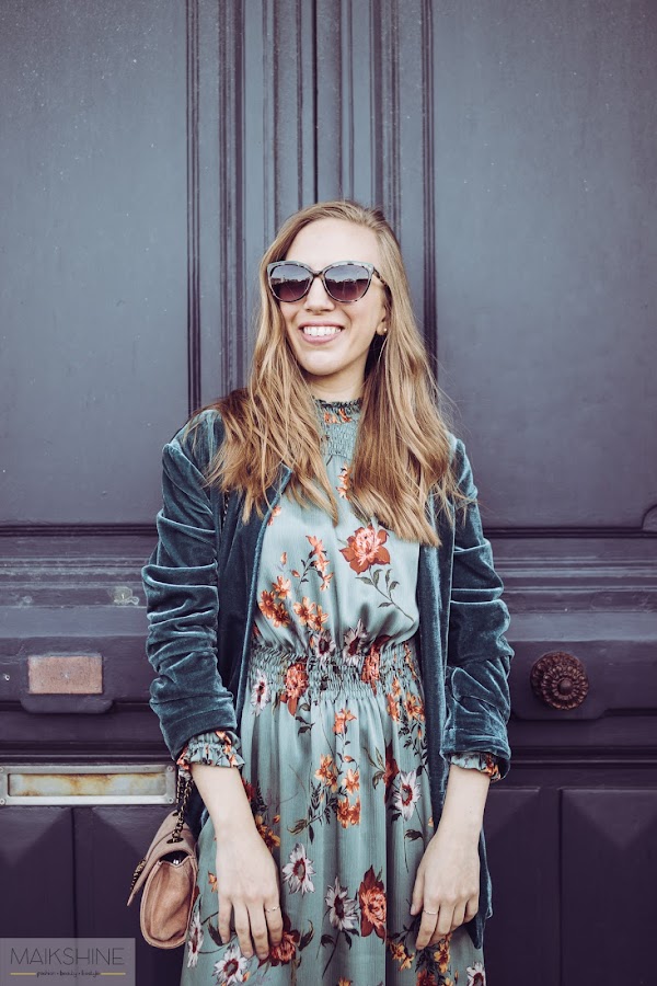 Green velvet blazer outfit