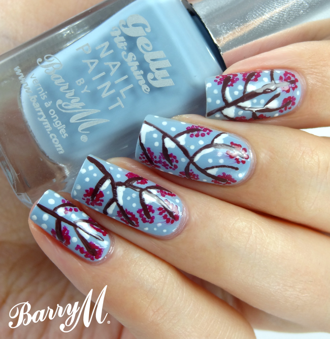 Winter Berries Nail Art Tutorial for Barry M Brit Nails