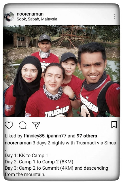 Instagram post mengenai itenary Gunung Trusmadi