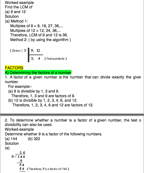 Form 1 - Short Notes ~ Math 4SB