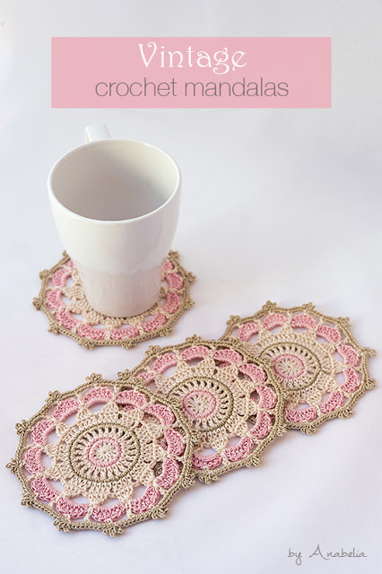 Pink vintage crochet mandalas by Anabelia Craft Design Pink vintage crochet mandalas by Anabelia Craft Design