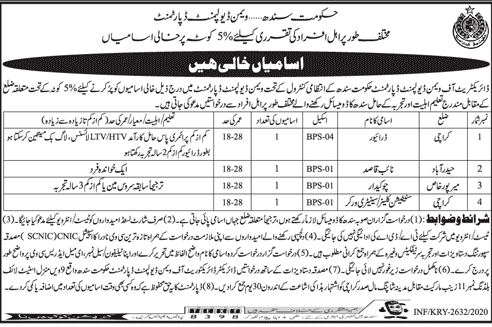 Women Development Department Government of Sindh Job Advertisement in Pakistan 2021 - 2022 Women Development Department Government of Sindh Job Advertisement in Pakistan 2021 - 2022