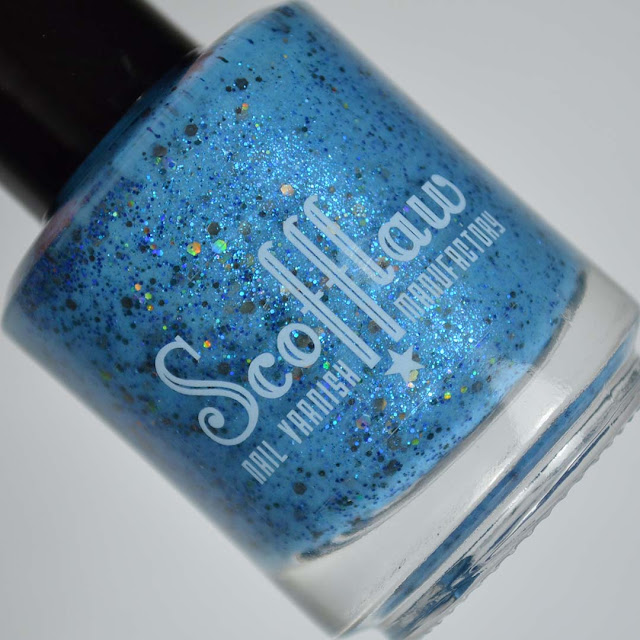 blue jelly glitter nail polish