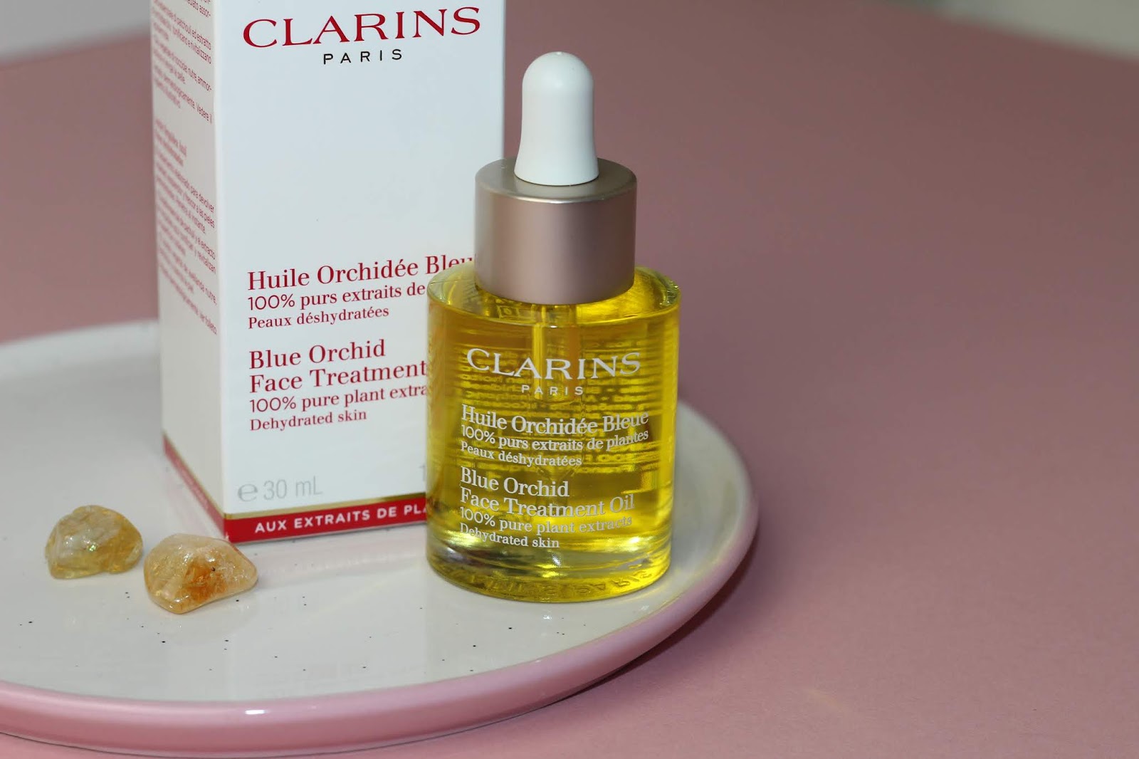 Clarins Blue Orchid Face Treatment Oil Review and Photos Pink