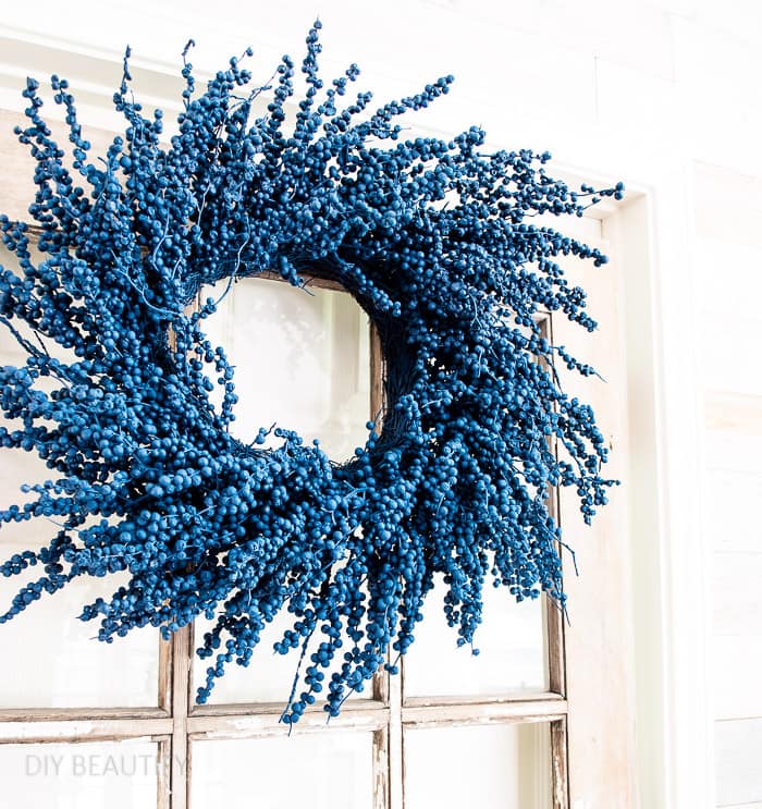 blue berry wreath