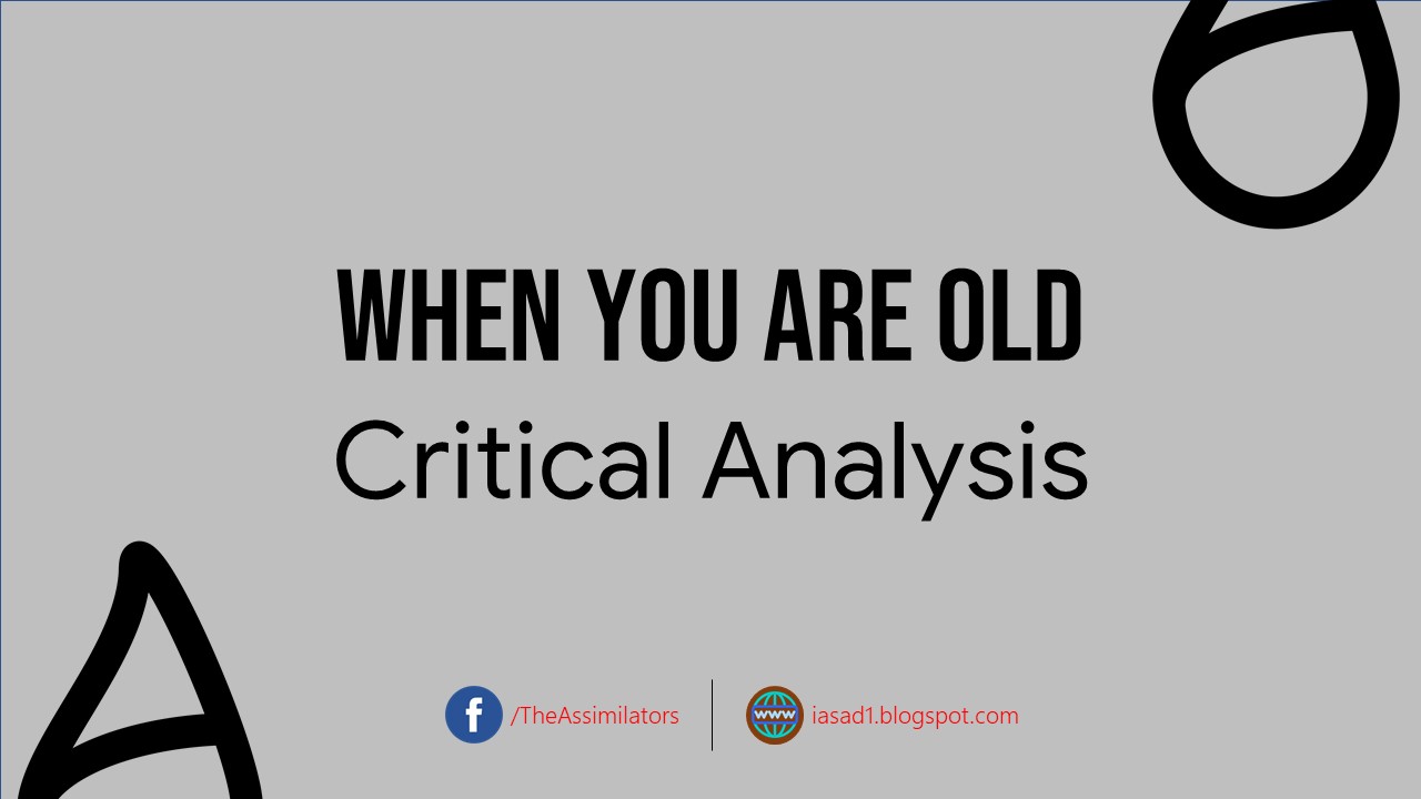 Critical Analysis - When You are Old