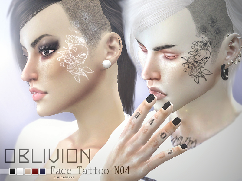 Sims 4 Ccs The Best Face Tattoo By Pralinesims